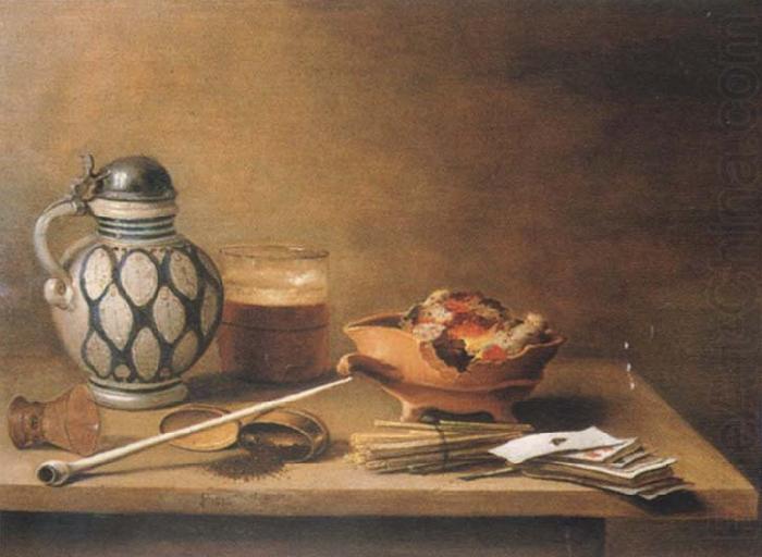 Pieter Claesz Style life with stein china oil painting image